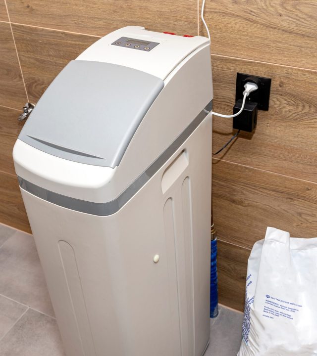 Homemade,Water,Softener,Standing,In,The,Boiler,Room,With,The